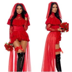 YANDY - Beetle bride to be/ red bride/ beetlejuice bride/ Lydia deetz costume